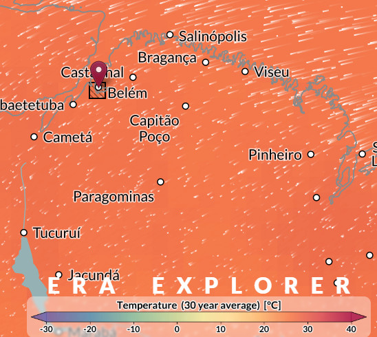 ERA explorer temperature data Brazil